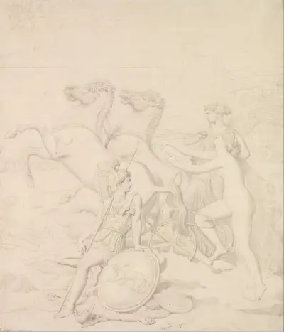 Venus Hurt by Diomedes av Jean Auguste Dominique Ingres