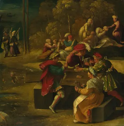 Eine Szene aus Vergils Aeneis, aus dem Fries von Alfonso I. d’Este im Camerino d’Alabastro von Dosso Dossi