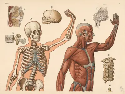 Skeleton and muscles (above the waist), 1906 – nr 1 av F. E. Wachsmuth