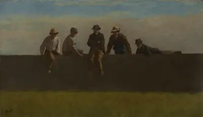Pięciu chłopców na murze, Eastman Johnson