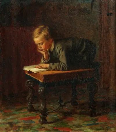Czytający chłopiec, Eastman Johnson