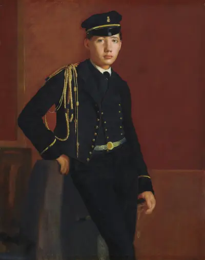 Achille De Gas in the Uniform of a Cadet av Edgar Degas