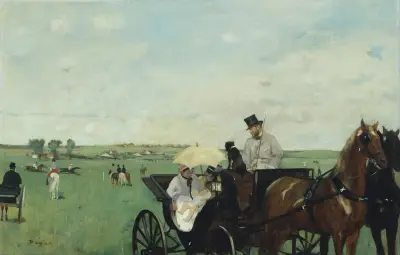At The Races In The Countryside av Edgar Degas