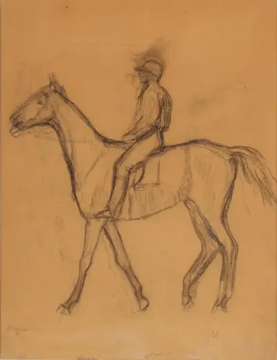 Jockey à cheval av Edgar Degas