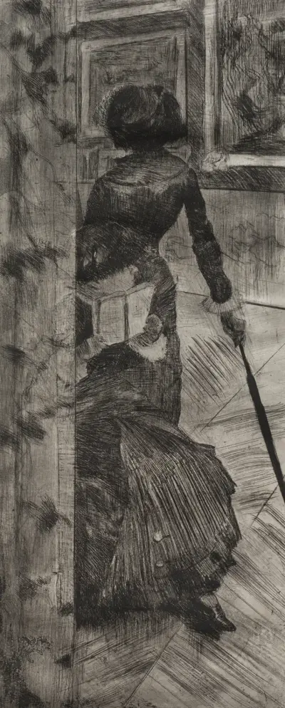 Mary Cassatt at the Louvre; The Paintings Gallery av Edgar Degas