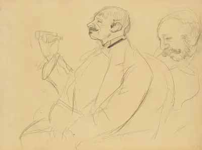 Opera Fan and Ernest Reyer av Edgar Degas