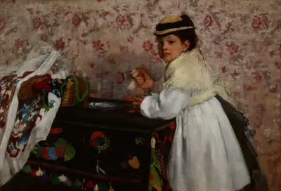 Portrait of Mlle. Hortense Valpinçon av Edgar Degas