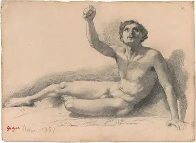 Study of a Male Nude av Edgar Degas