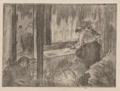 The Laundresses, 1879 av Edgar Degas