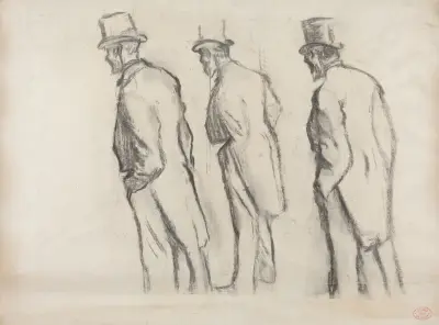 Three Studies of Ludovic Halévy Standing II av Edgar Degas