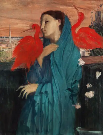 Young Woman with Ibis av Edgar Degas
