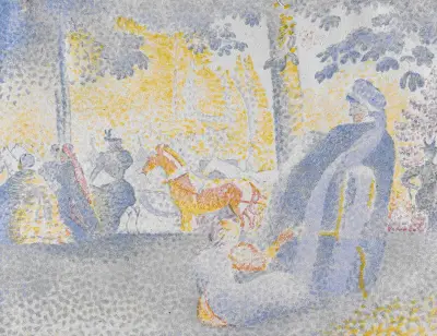 Aux Champs-Élysées (On the Champs-Élysées) av Henri-Edmond Cross