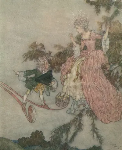 Krasnolud, który posiadał siedmiomilowe buty, Edmund Dulac