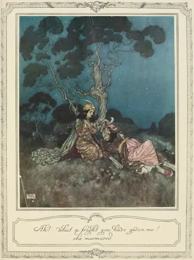 Ah! what a fright you have given me! she murmured, Edmund Dulac