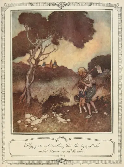 Rosły, aż widać było tylko szczyty wież zamkowych, Edmund Dulac