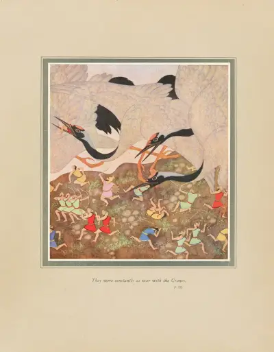 Nieustannie toczyli wojnę z żurawiami, Edmund Dulac