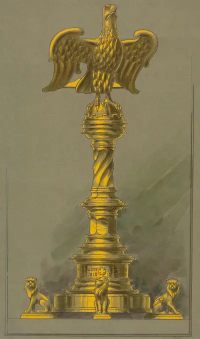 Design executed for Jones and Willis, metal and wood-workers and church furniture manufacturers of Birmingham and London – nr 14 av George Edmund Street