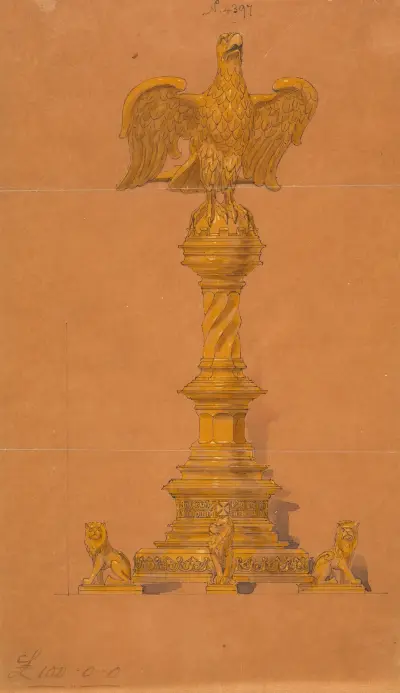 Design executed for Jones and Willis, metal and wood-workers and church furniture manufacturers of Birmingham and London – nr 15 av George Edmund Street