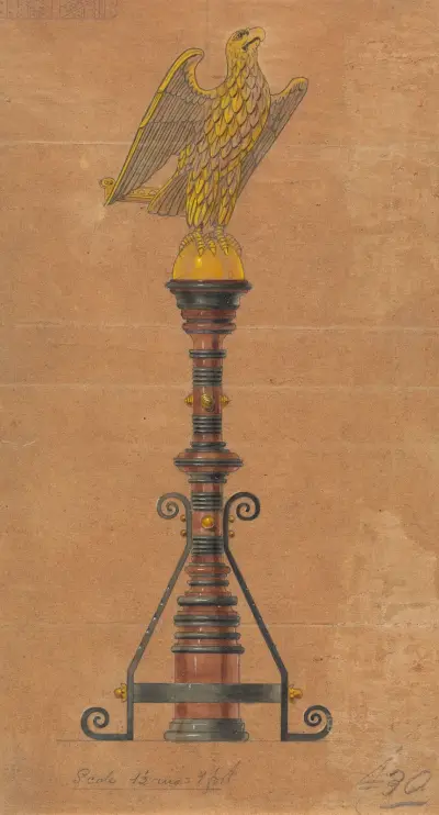 Design executed for Jones and Willis, metal and wood-workers and church furniture manufacturers of Birmingham and London – nr 18 av George Edmund Street