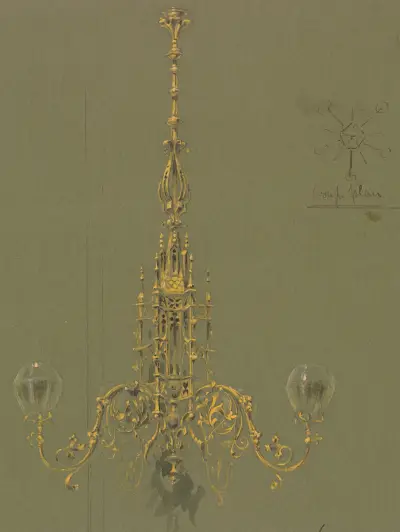 Design executed for Jones and Willis, metal and wood-workers and church furniture manufacturers of Birmingham and London – nr 9 av George Edmund Street