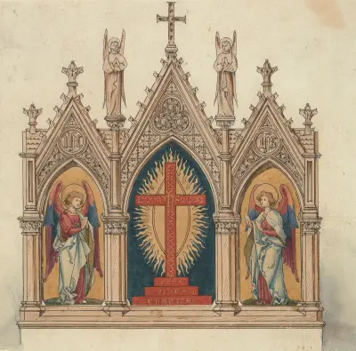 Designs executed for Jones and Willis, metal and wood-workers and church furniture manufacturers of Birmingham and London 8 av George Edmund Street