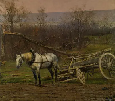 Vůz zapřažený za bílého koně, Jean-Baptiste Édouard Detaille