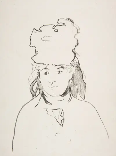 Berthe Morisot (im Silhouettenprofil), 1872 – Nr. 2 von Édouard Manet