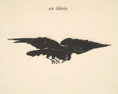 Flying Raven (ex libris) av Édouard Manet