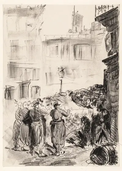 Die Barrikade – Szene aus der Pariser Kommune von Édouard Manet