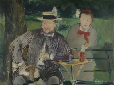 Porträt von Ernest Hoschedé und seiner Tochter Marthe von Édouard Manet