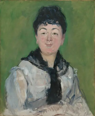 Bildnis einer Frau mit schwarzem Fichu von Édouard Manet