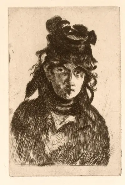 Portrait of Berthe Morisot, 1872 – nr 2 av Édouard Manet