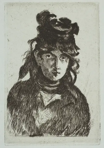 Portrait of Berthe Morisot, 1872 – nr 3 av Édouard Manet