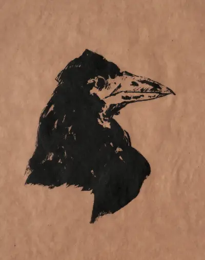 Kopf eines Raben im Profil von Édouard Manet