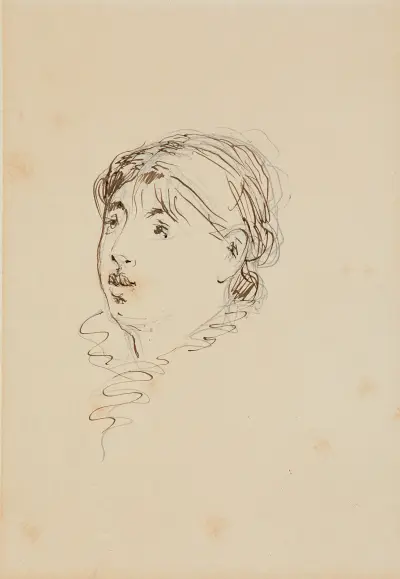 Tête de Marie Colombier av Édouard Manet