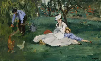 The Monet Family in Their Garden at Argenteuil av Édouard Manet