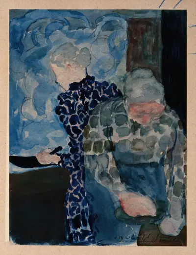 Deux Femmes dans Interieur av Édouard Vuillard