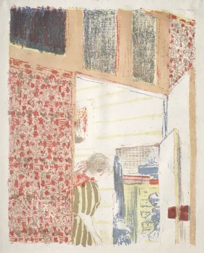 Interiér s růžovým tapetovým vzorem III, Édouard Vuillard