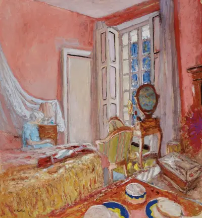 Madame Hessel v růžovém pokoji v Clayes, Édouard Vuillard