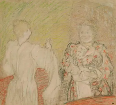 Madame Vuillard rozmlouvá s dívkou, Édouard Vuillard
