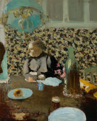 Madame Vuillard sous la suspension verte av Édouard Vuillard