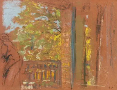 The Balcony At The Closerie Des Genêts, Vaucresson av Édouard Vuillard