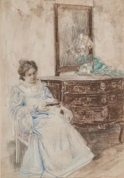 Lesende Frau av Eduard Veith