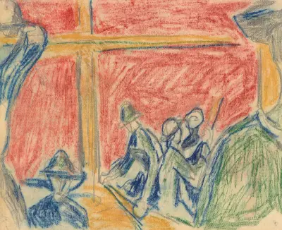 Arbeiderscene av Edvard Munch