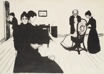 Death In The Sickroom, 1896 av Edvard Munch