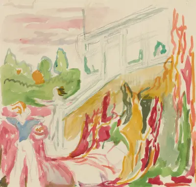 Møte ved veranda av Edvard Munch