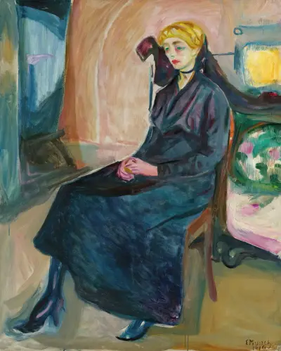 Sittende Ung Kvinne (Seated Young Woman), 1916 – nr 1 av Edvard Munch