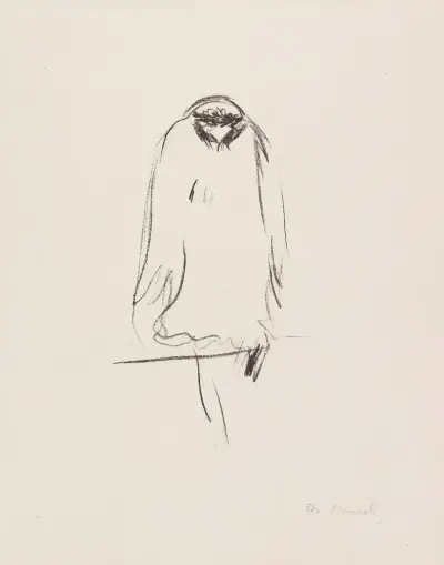 Sitzender Raubvogel. Adler av Edvard Munch