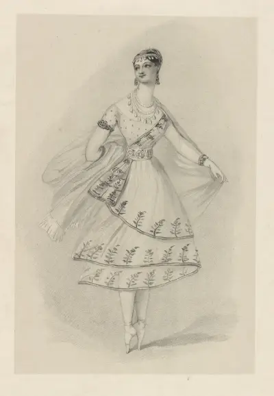 Marie Taglioni in Le dieu et la bayadère, Alfred Edward Chalon