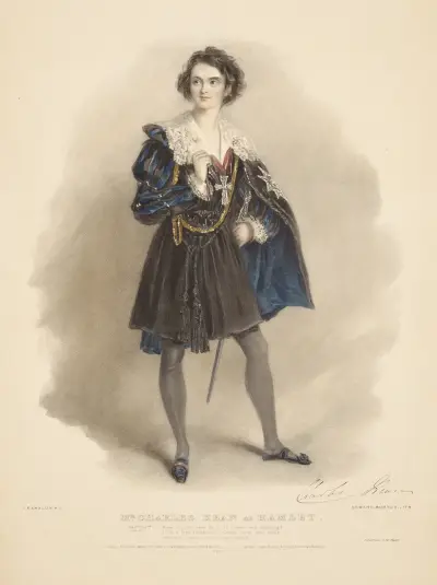 Mr. Charles Kean as Hamlet [in Shakespeare’s Hamlet], Alfred Edward Chalon